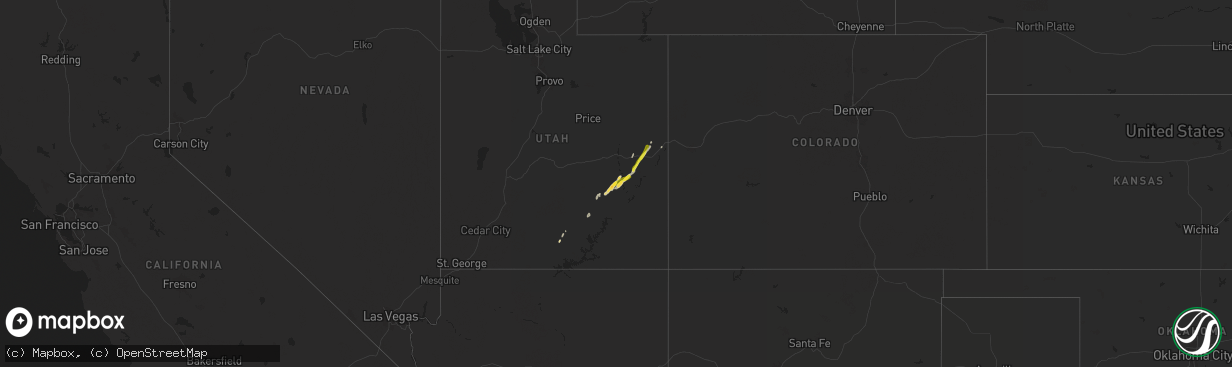 Hail map on September 12, 2025