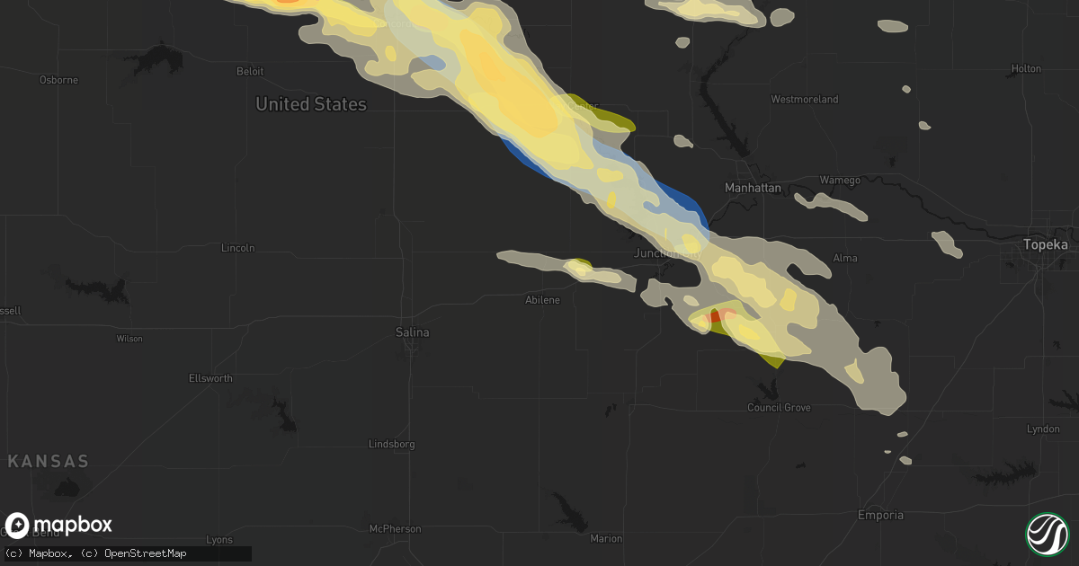 Hail map in Abilene, KS on September 12, 2026