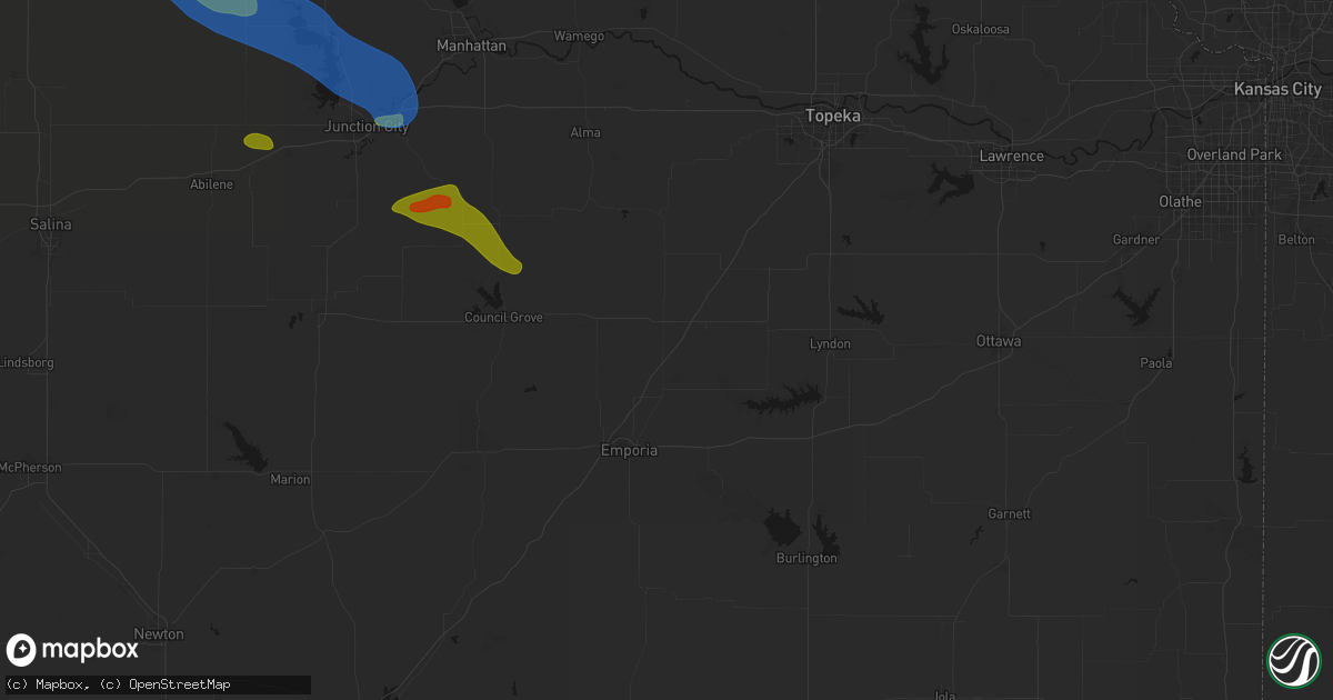 Hail map in Admire, KS on September 12, 2026
