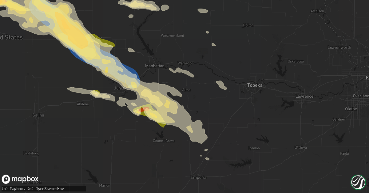 Hail map in Alma, KS on September 12, 2026