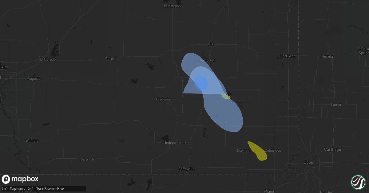 Hail map in Altoona, KS on September 12, 2026