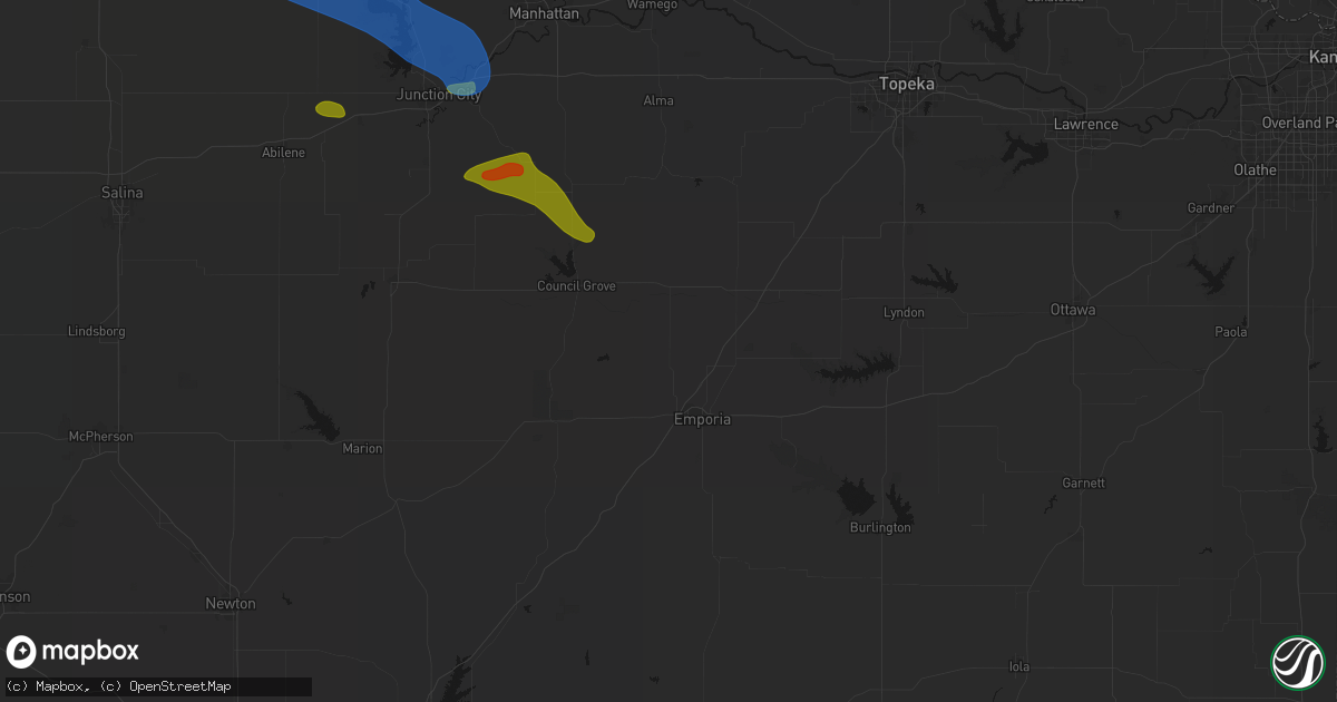 Hail map in Americus, KS on September 12, 2026