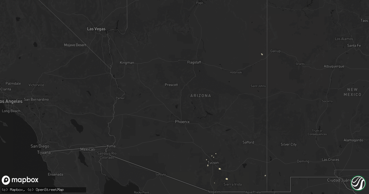 Hail map in Arizona on September 12, 2026