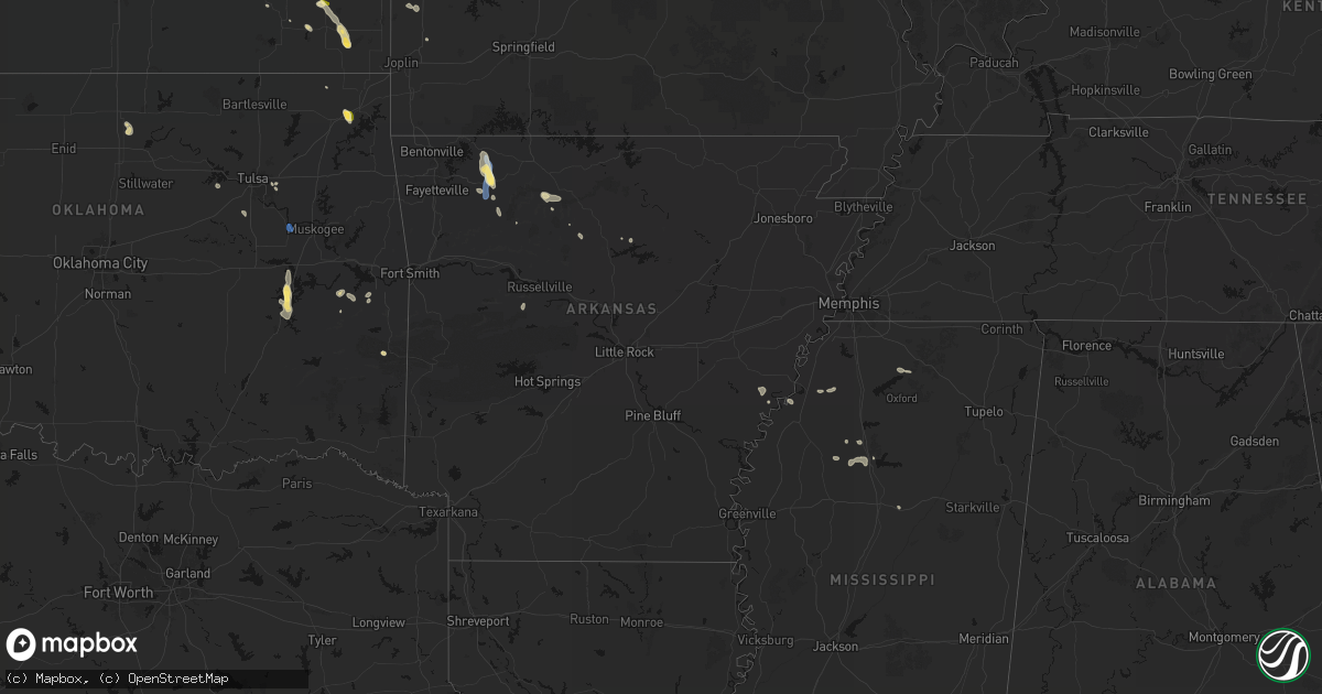 Hail map in Arkansas on September 12, 2026