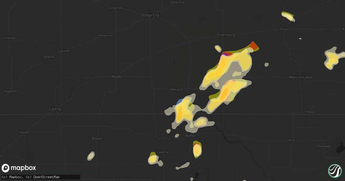 Hail map in Ashland, KS on September 12, 2026