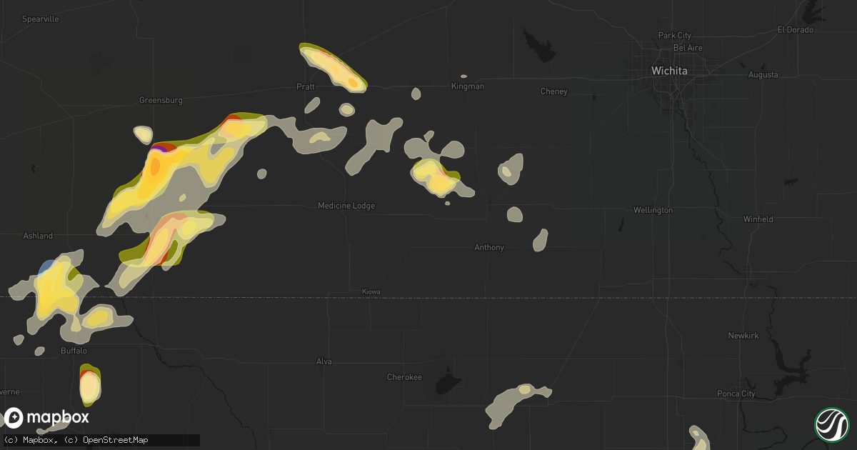 Hail map in Attica, KS on September 12, 2026