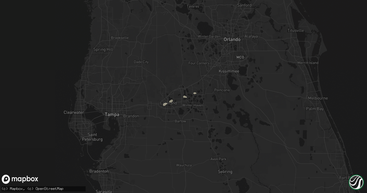 Hail map in Auburndale, FL on September 12, 2026