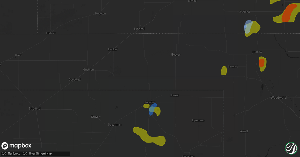 Hail map in Balko, OK on September 12, 2026