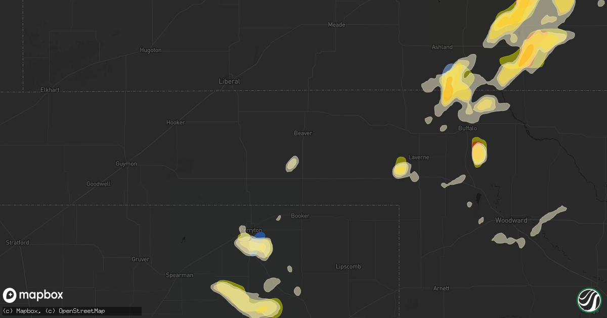 Hail map in Beaver, OK on September 12, 2026
