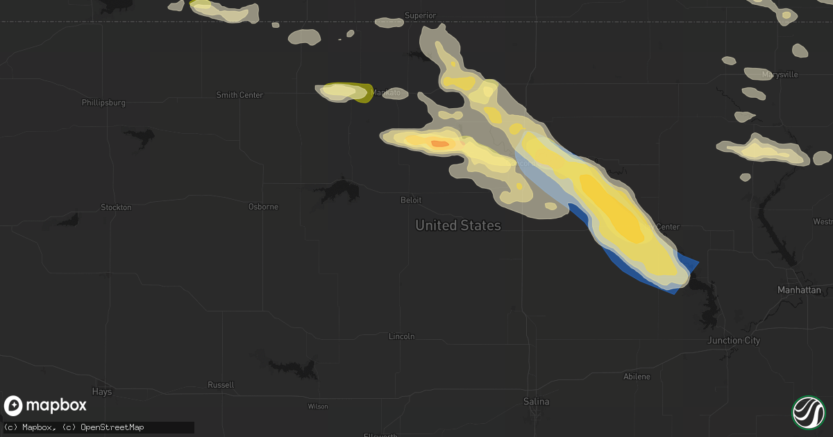 Hail map in Beloit, KS on September 12, 2026