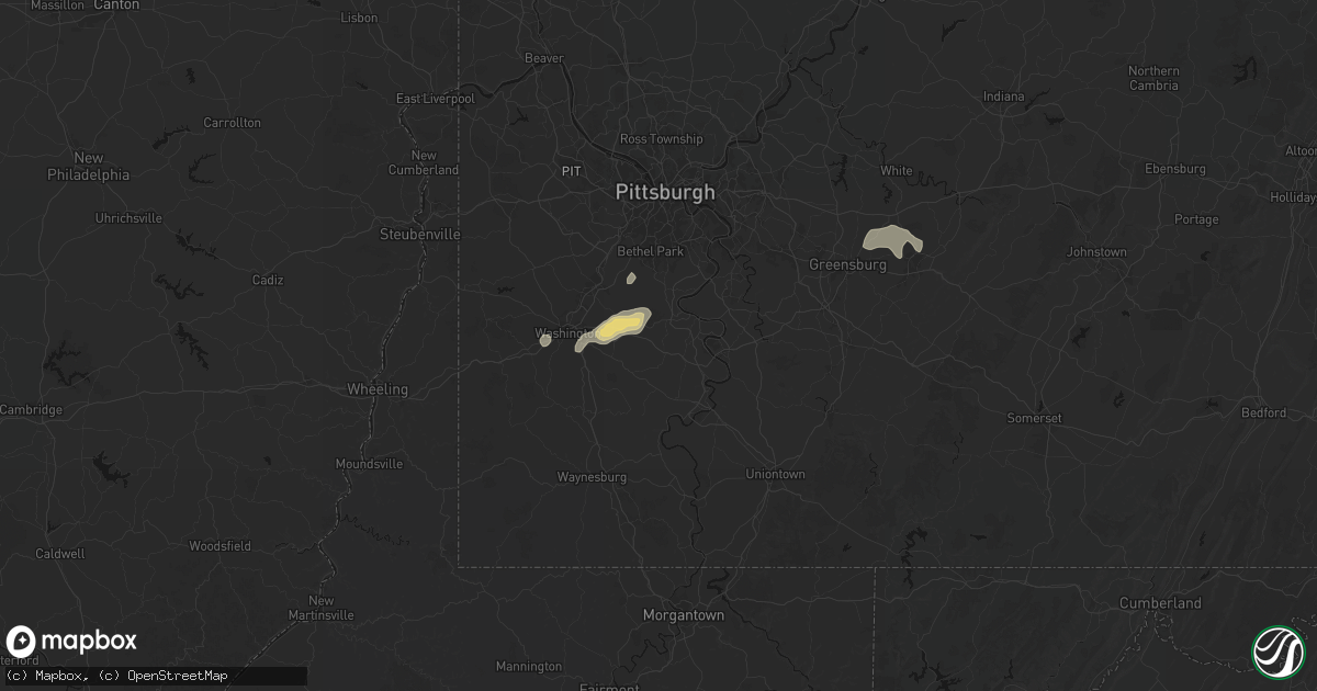 Hail map in Bentleyville, PA on September 12, 2026