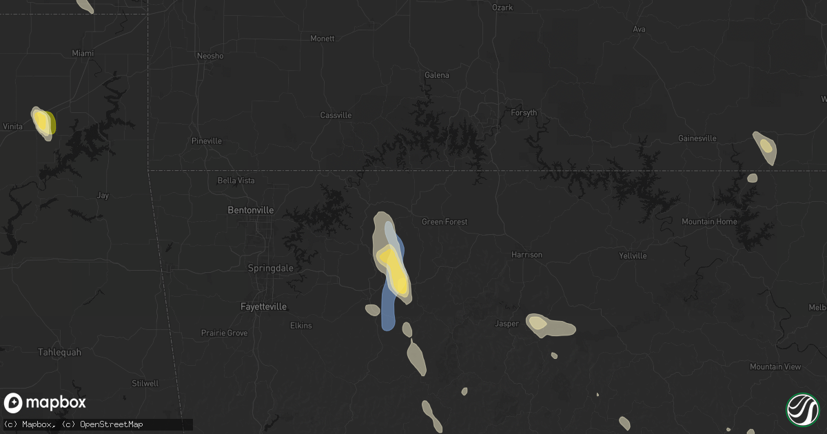 Hail map in Berryville, AR on September 12, 2026