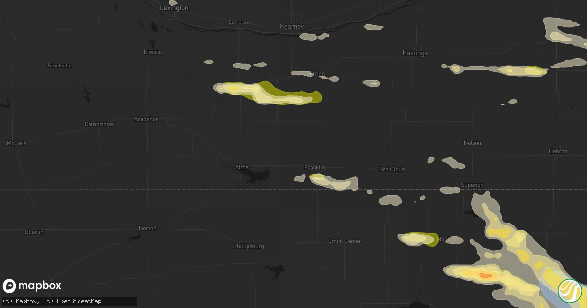 Hail map in Bloomington, NE on September 12, 2026