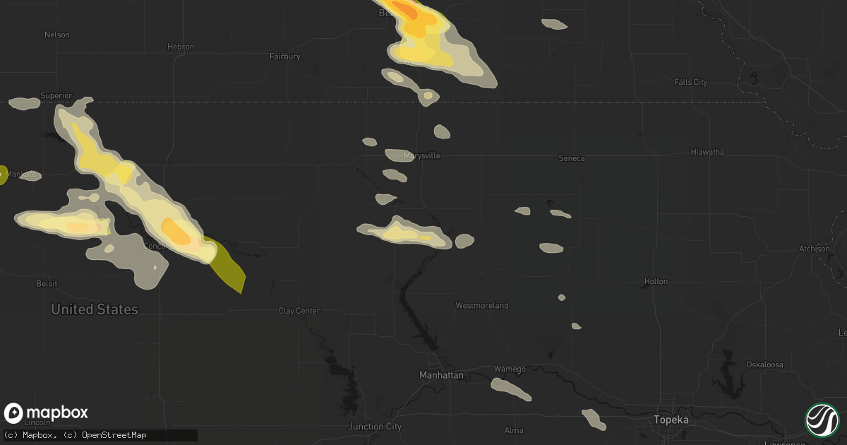 Hail map in Blue Rapids, KS on September 12, 2026