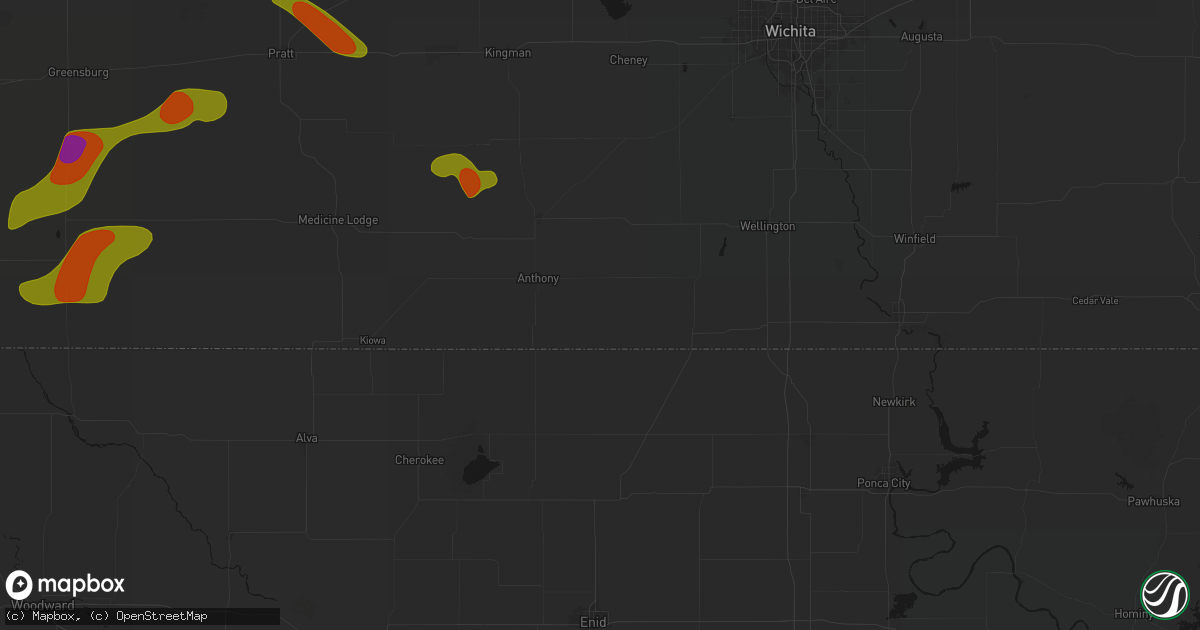 Hail map in Bluff City, KS on September 12, 2026