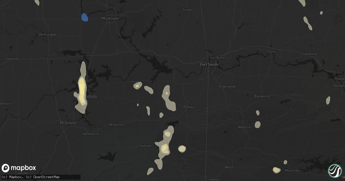 Hail map in Bokoshe, OK on September 12, 2026