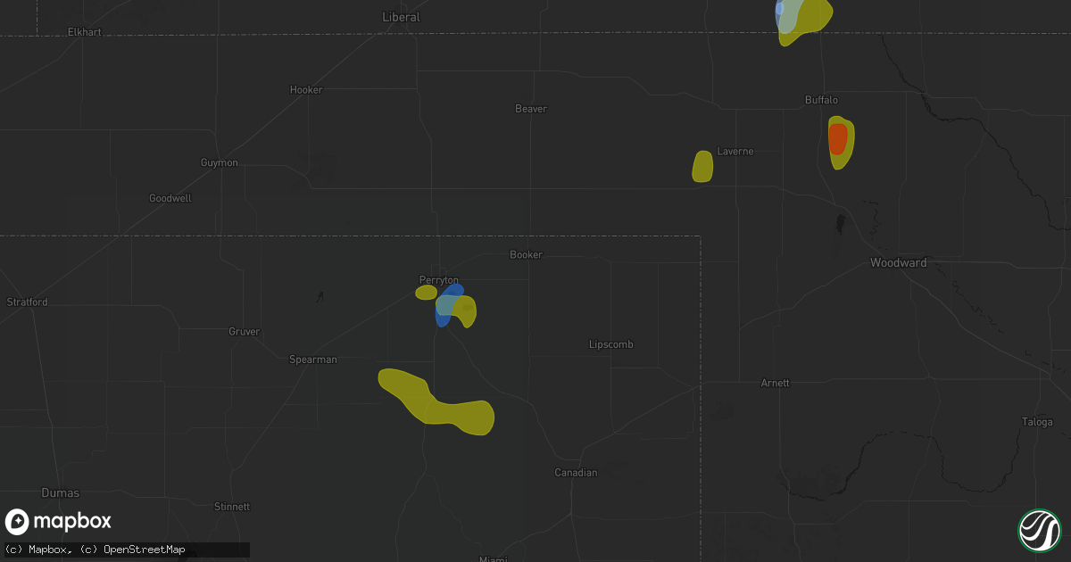 Hail map in Booker, TX on September 12, 2026