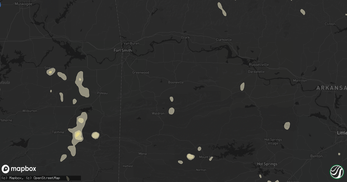 Hail map in Booneville, AR on September 12, 2026