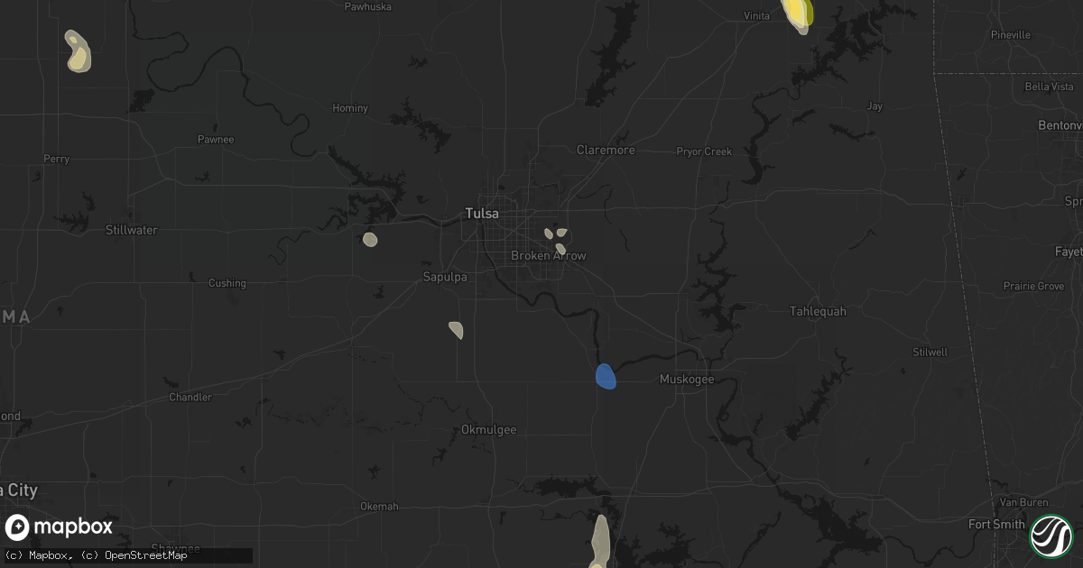 Hail map in Broken Arrow, OK on September 12, 2026