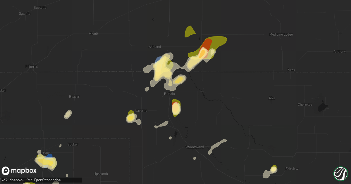 Hail map in Buffalo, OK on September 12, 2026