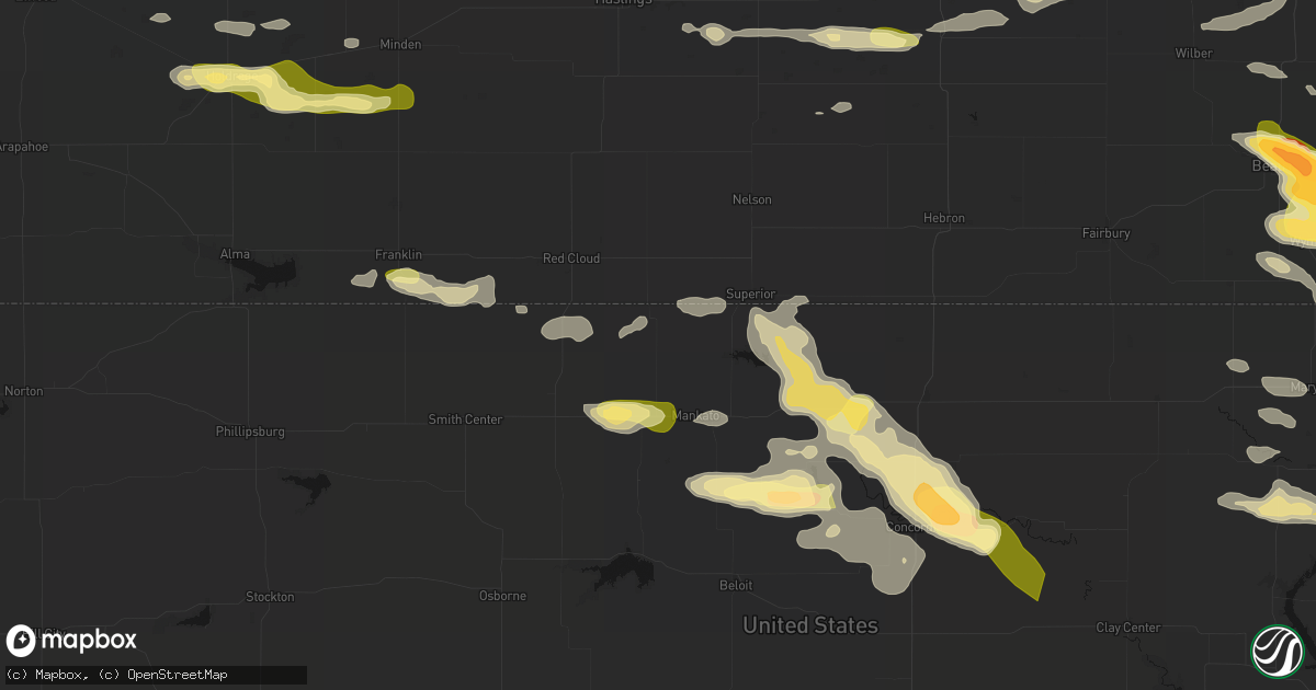 Hail map in Burr Oak, KS on September 12, 2026
