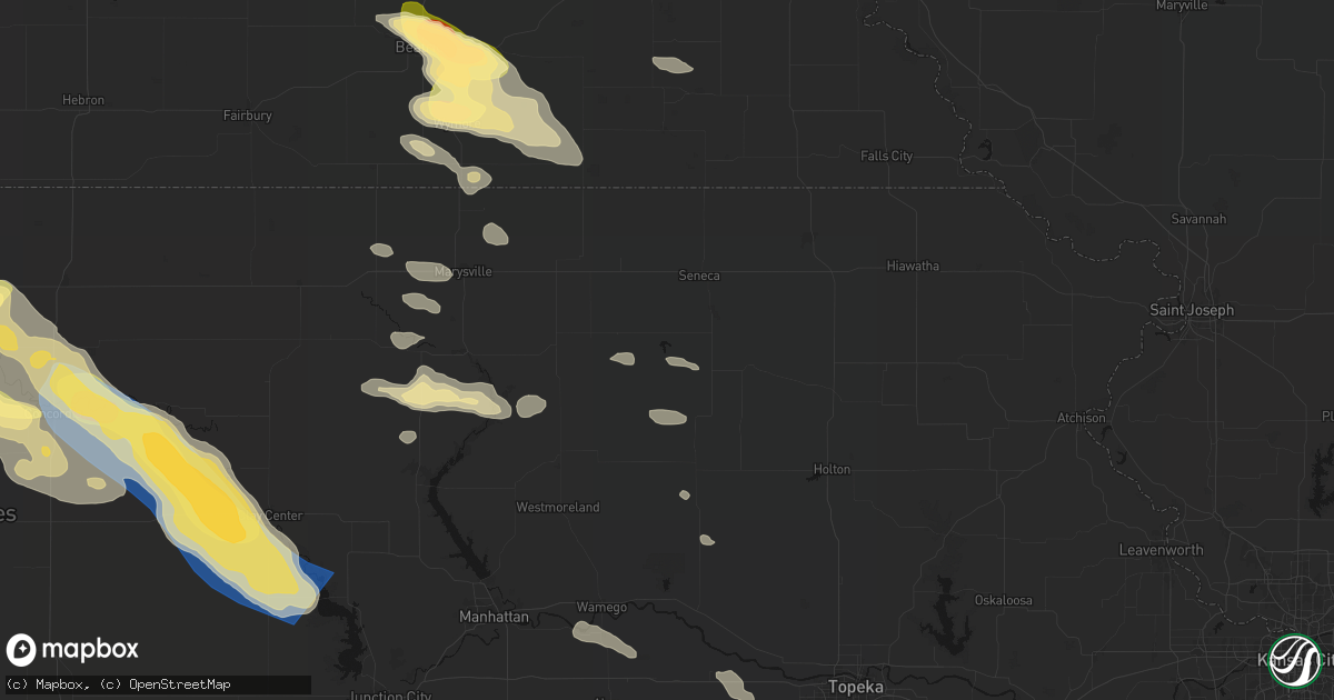 Hail map in Centralia, KS on September 12, 2026
