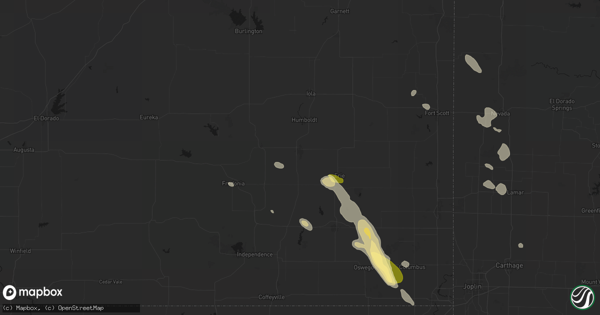 Hail map in Chanute, KS on September 12, 2026