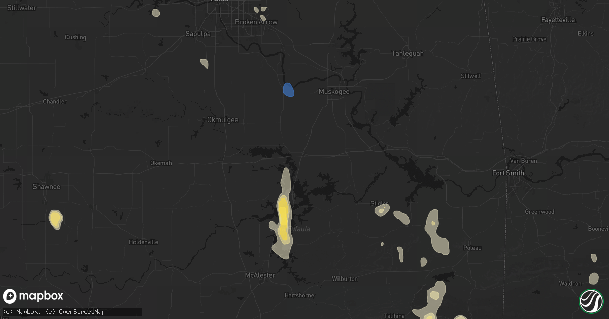 Hail map in Checotah, OK on September 12, 2026