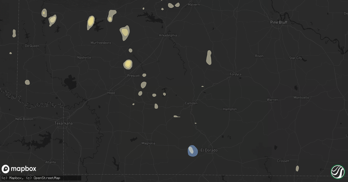 Hail map in Chidester, AR on September 12, 2026
