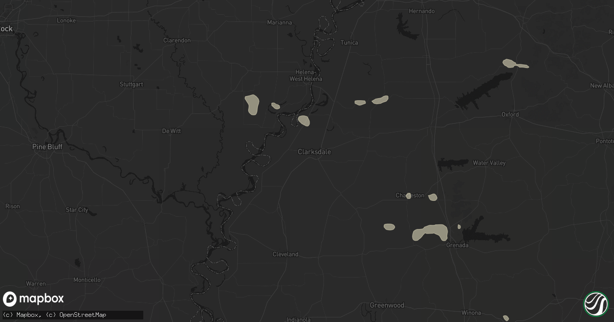 Hail map in Clarksdale, MS on September 12, 2026