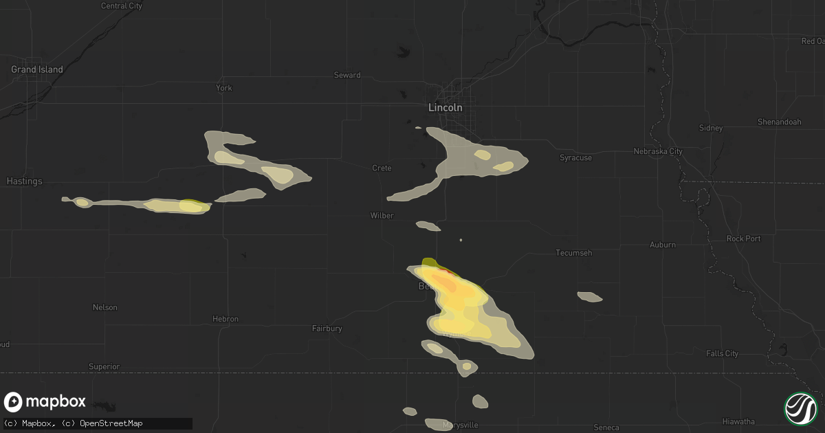 Hail map in Clatonia, NE on September 12, 2026