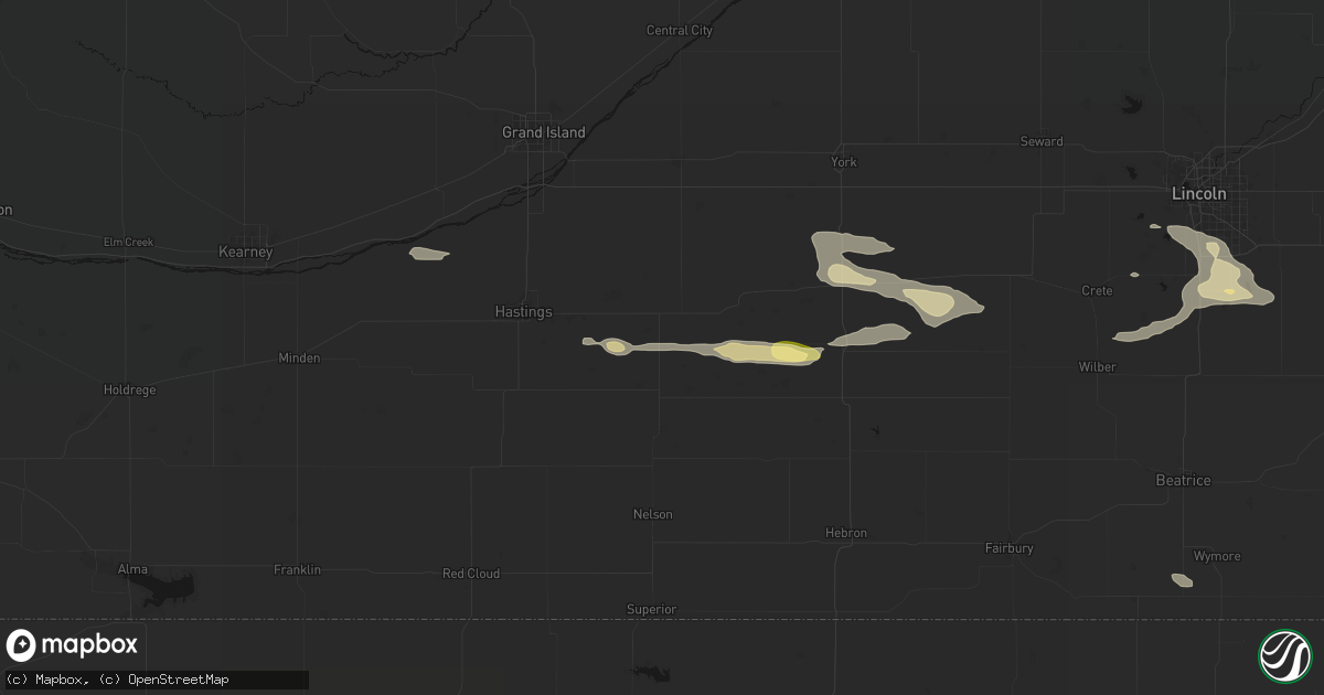 Hail map in Clay Center, NE on September 12, 2026