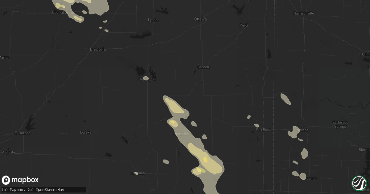 Hail map in Colony, KS on September 12, 2026