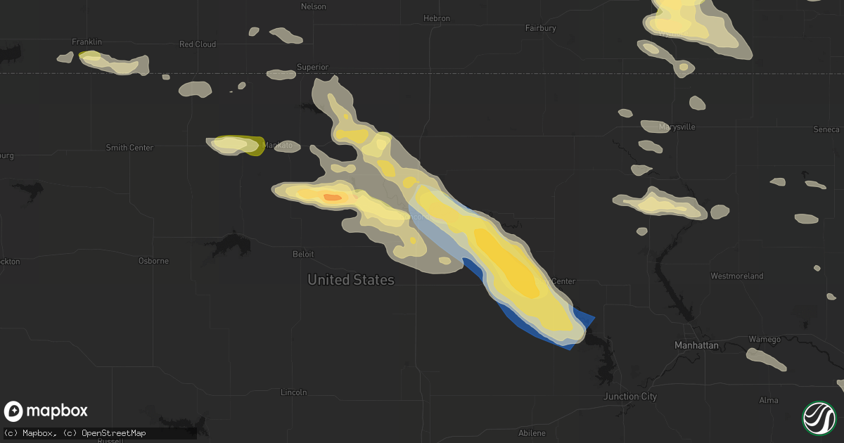 Hail map in Concordia, KS on September 12, 2026