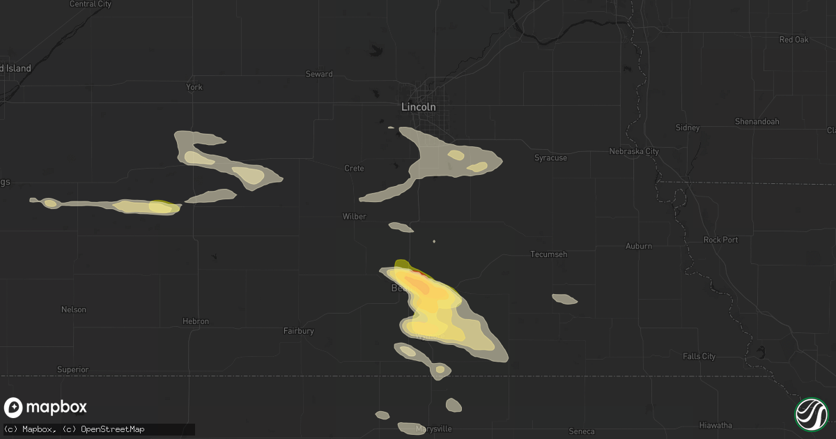 Hail map in Cortland, NE on September 12, 2026