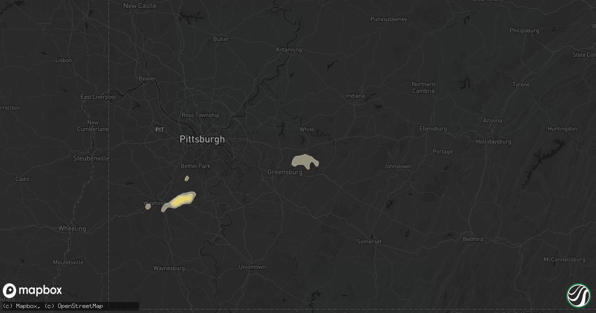 Hail map in Crabtree, PA on September 12, 2026