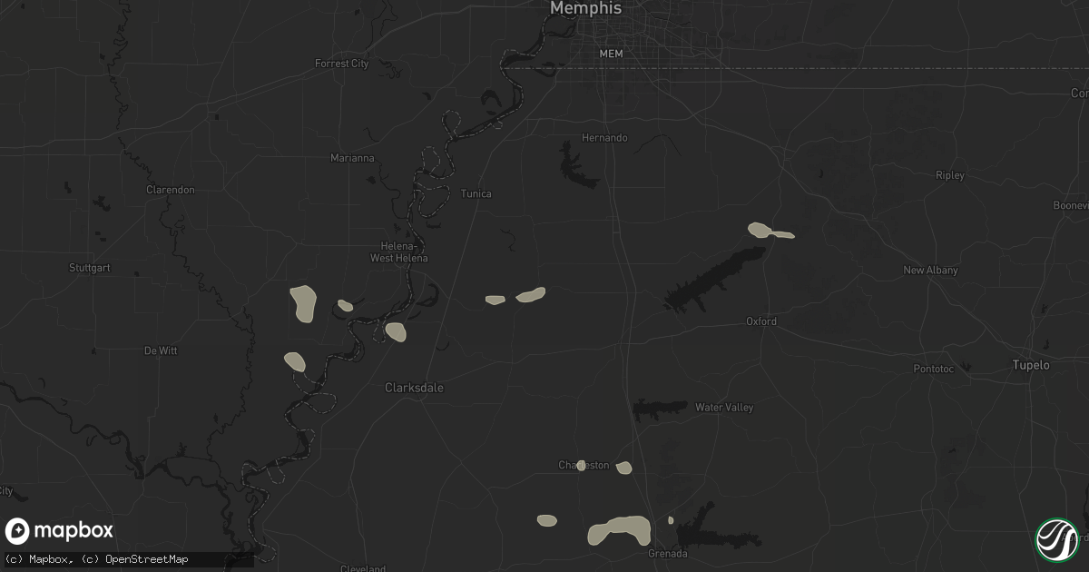 Hail map in Crenshaw, MS on September 12, 2026