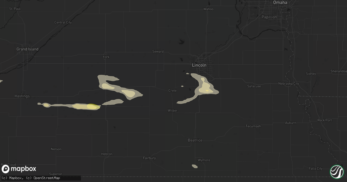 Hail map in Crete, NE on September 12, 2026