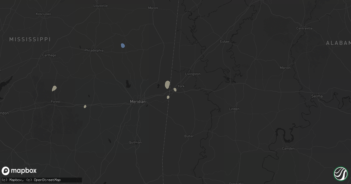 Hail map in Cuba, AL on September 12, 2026