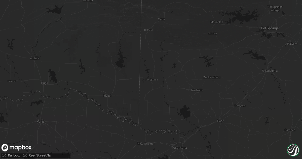 Hail map in De Queen, AR on September 12, 2026