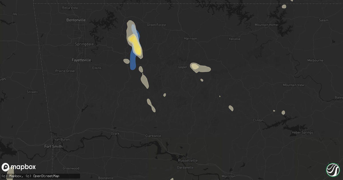 Hail map in Deer, AR on September 12, 2026