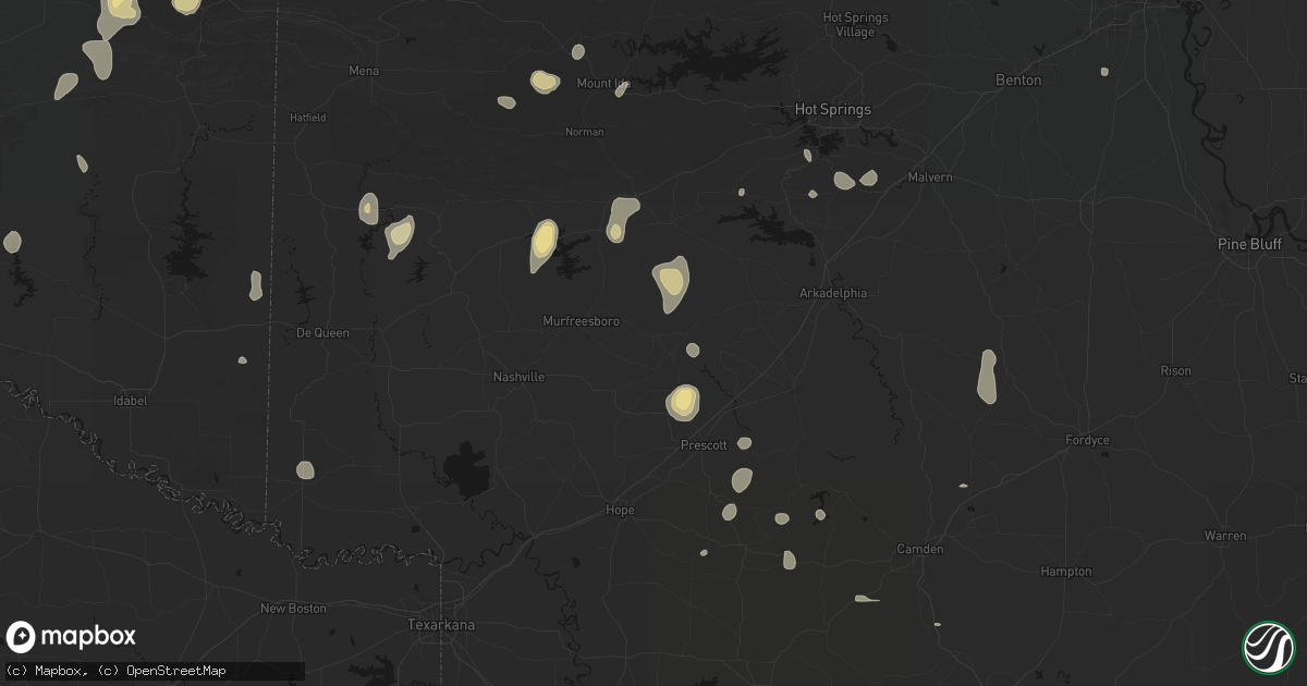 Hail map in Delight, AR on September 12, 2026