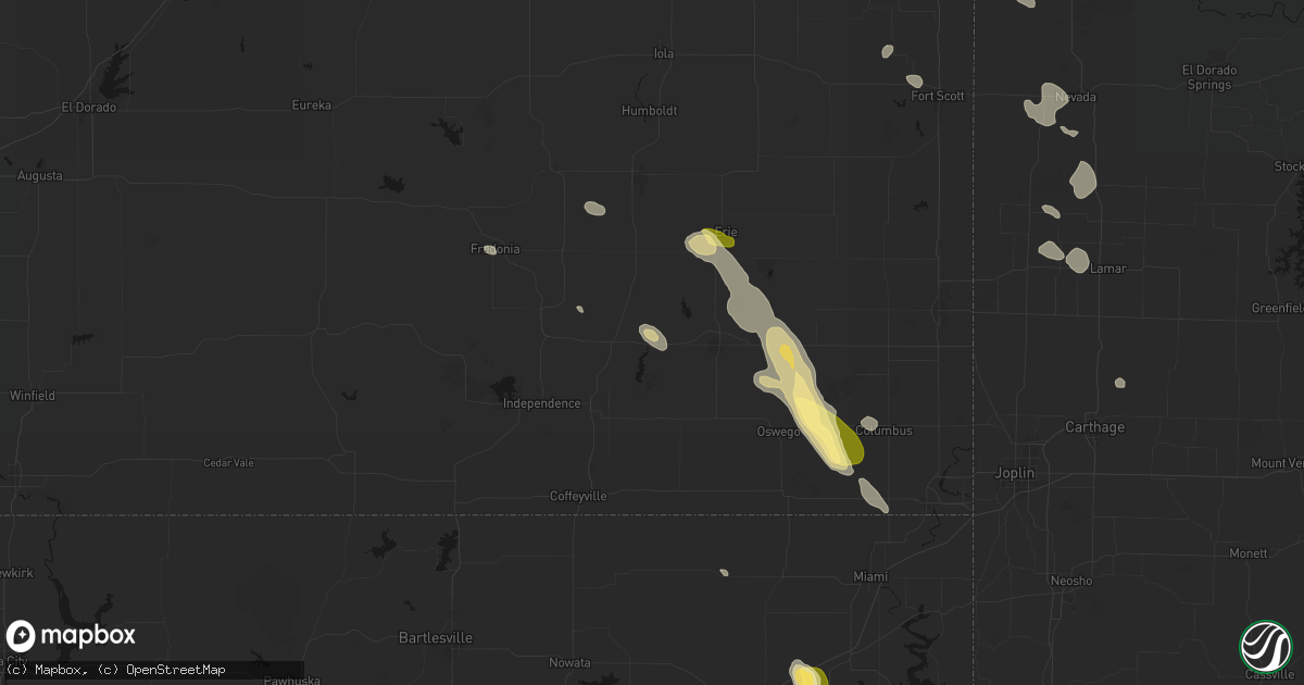 Hail map in Dennis, KS on September 12, 2026