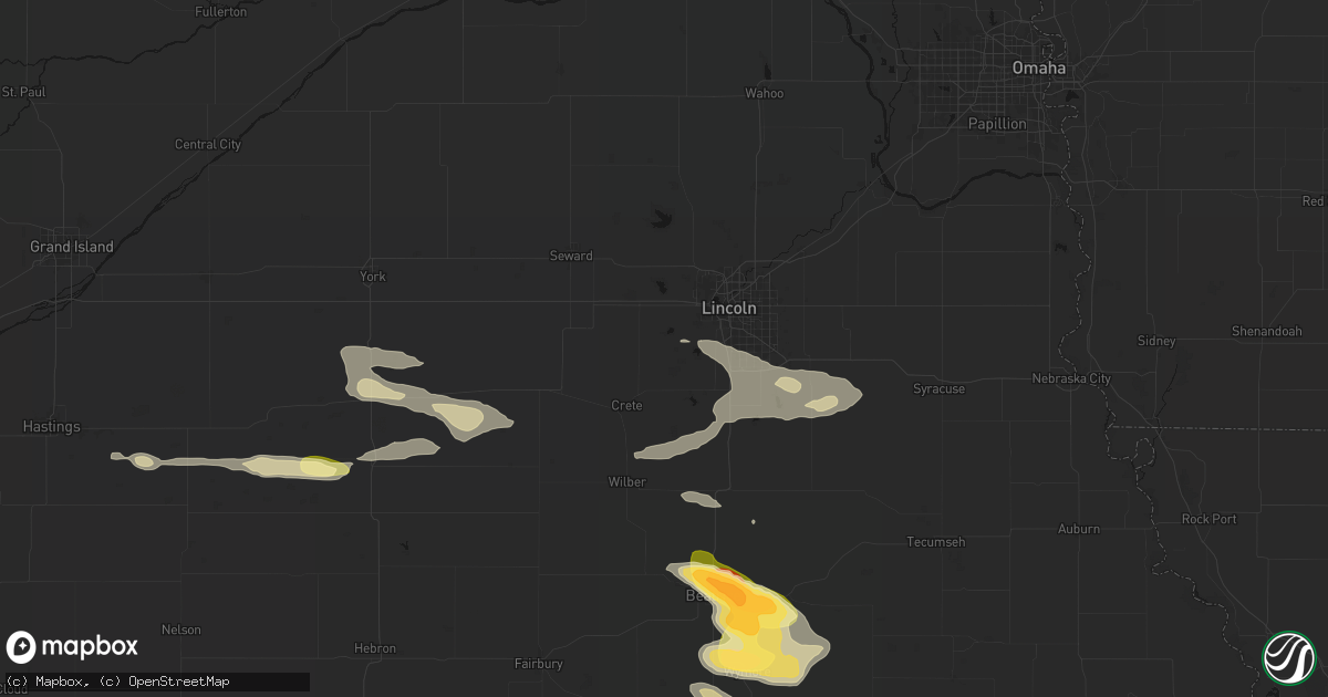Hail map in Denton, NE on September 12, 2026