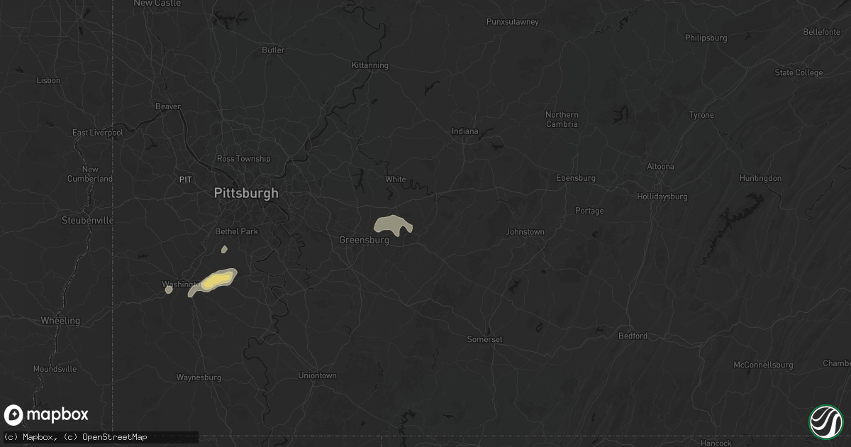 Hail map in Derry, PA on September 12, 2026