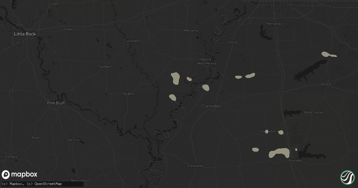 Hail map in Elaine, AR on September 12, 2026