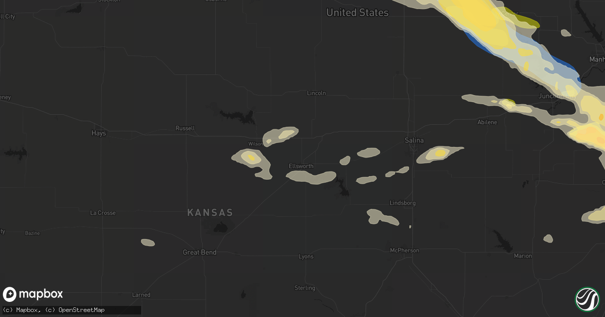 Hail map in Ellsworth, KS on September 12, 2026