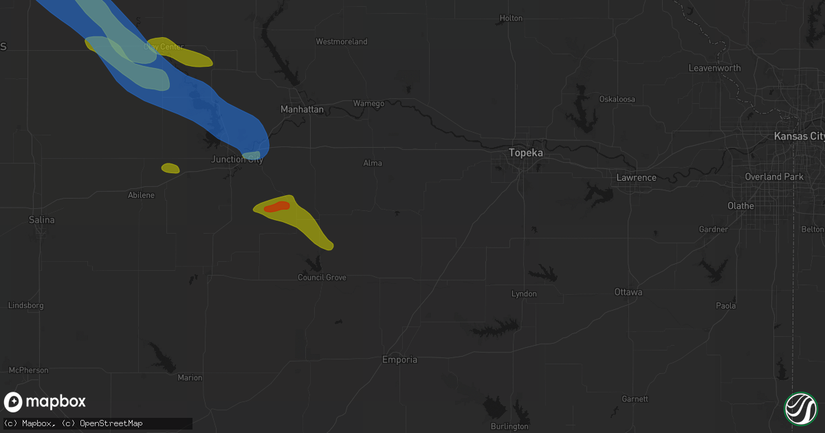 Hail map in Eskridge, KS on September 12, 2026