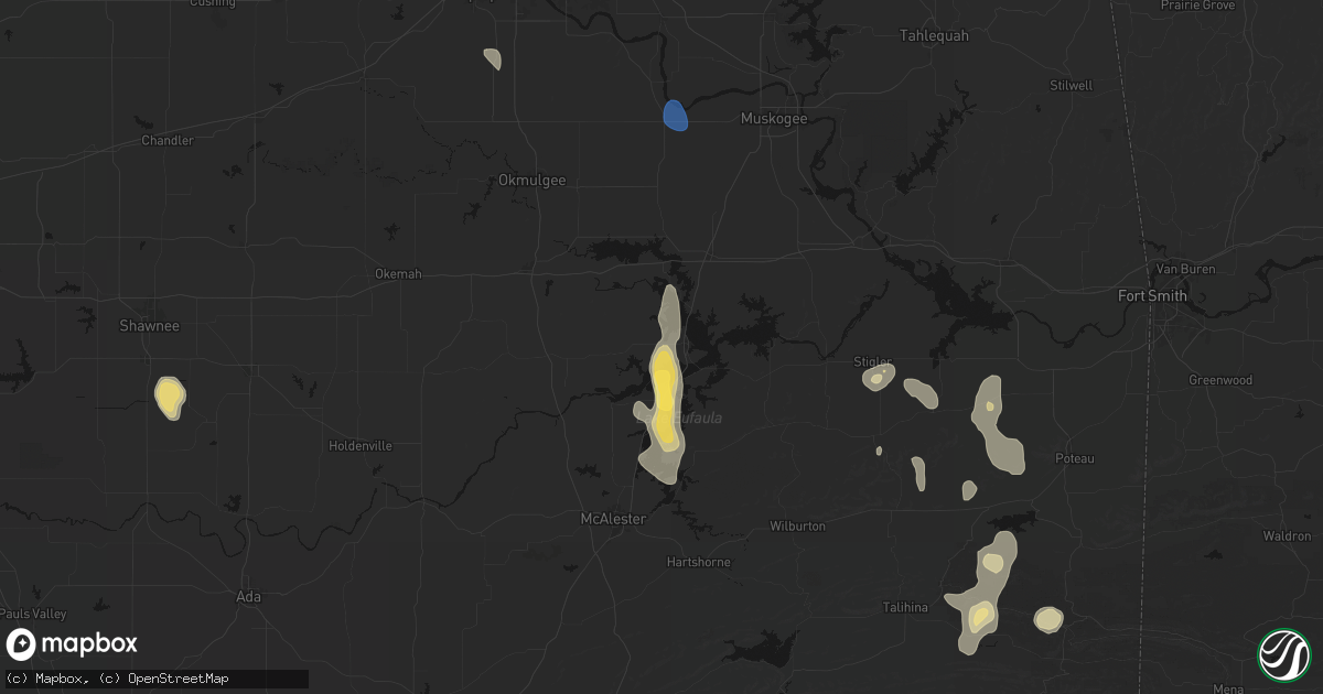 Hail map in Eufaula, OK on September 12, 2026