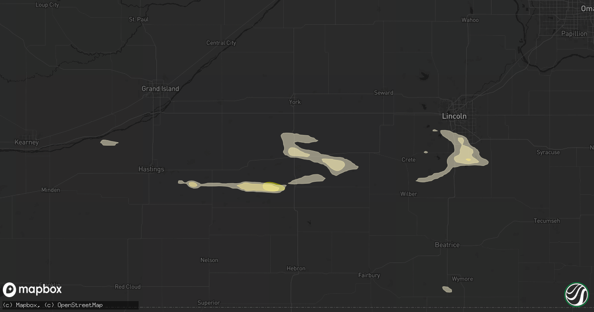 Hail map in Fairmont, NE on September 12, 2026